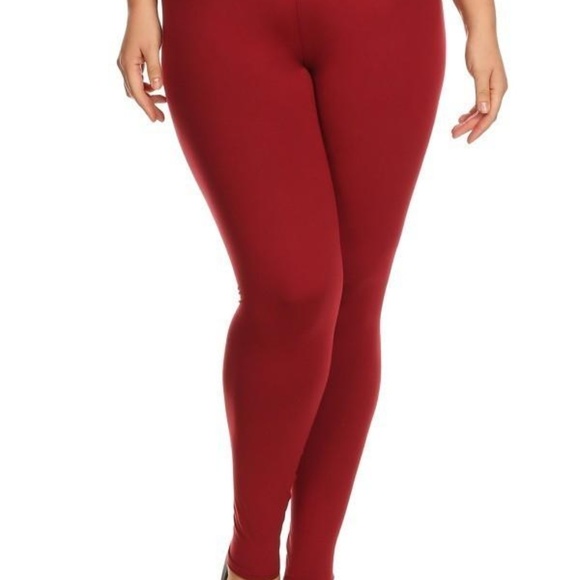 Pants - BRAND NEW Plus Size Burgundy High Waist Legging